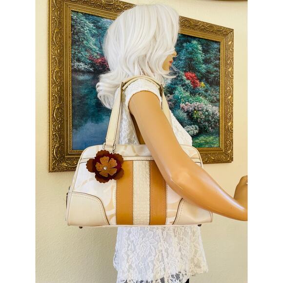 Coach Hampton signature striped multicolored Carryall F13339 - Picture 3 of 10